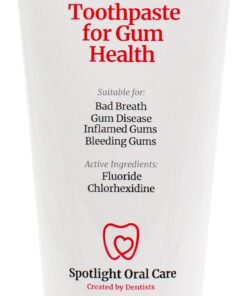 Spotlight Oral Care Toothpaste for Gum Health, Restores & Alleviates Inflammation, Vegan & Gluten-Free, Active Ingredients of Fluoride & Chlorhexidine, 100 ml