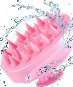Scalp Massager Shampoo Brush, Soft Silicone No Flaky Scalp Brush for Wet or Dry Hair, Head Scrubber Scalp Exfoliator Anti Dandruff Brush(Pink)